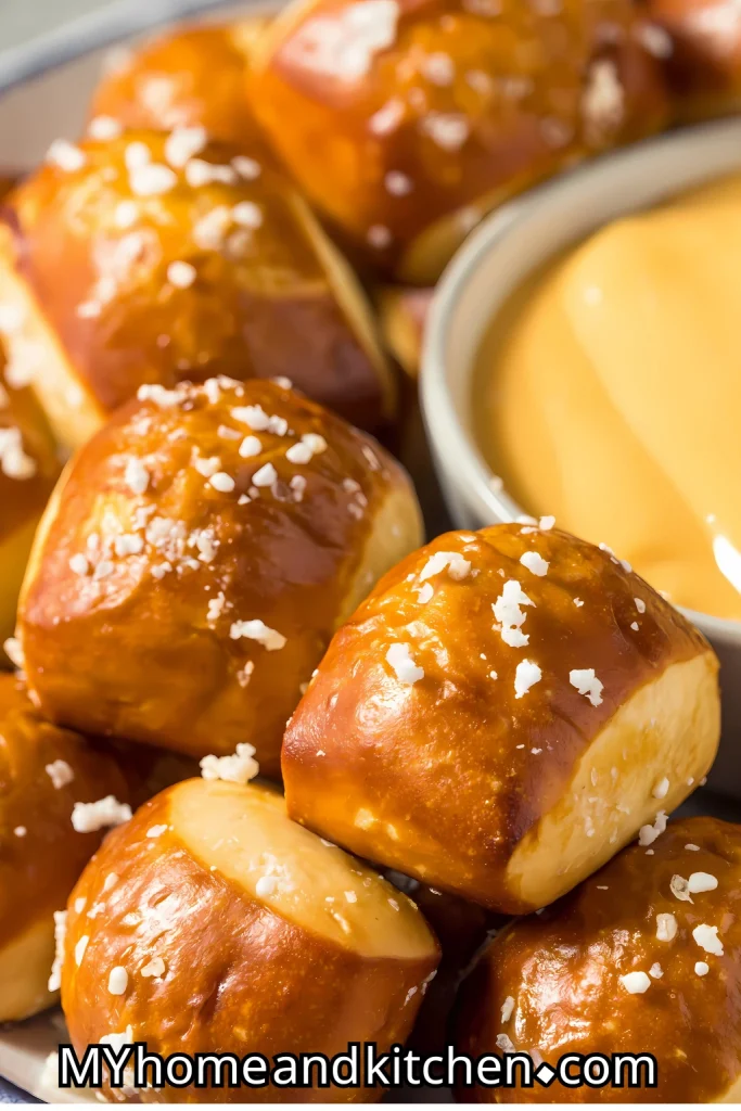 pretzel bites with jalapeno cheese dip