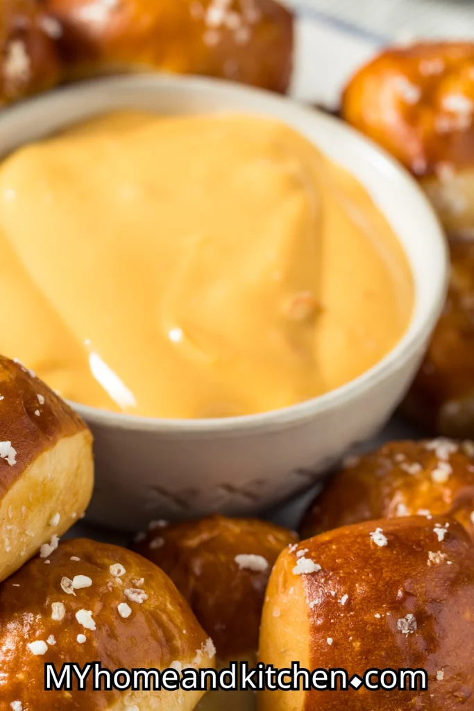 pretzel bites with jalapeno cheese dip