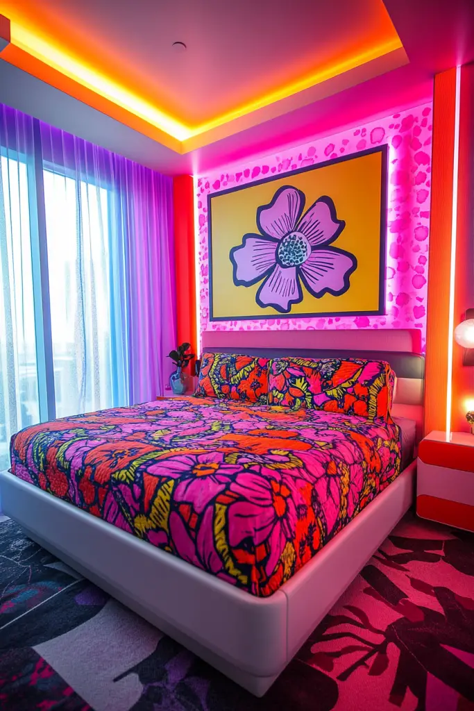 27 Neon Bedroom Ideas for a Cool and Luminous Design - My Home And Kitchen