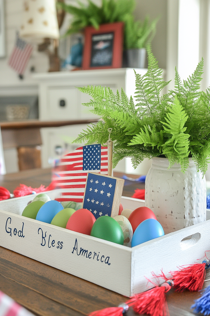 Patriotic Farmhouse Charm with Festive Accents