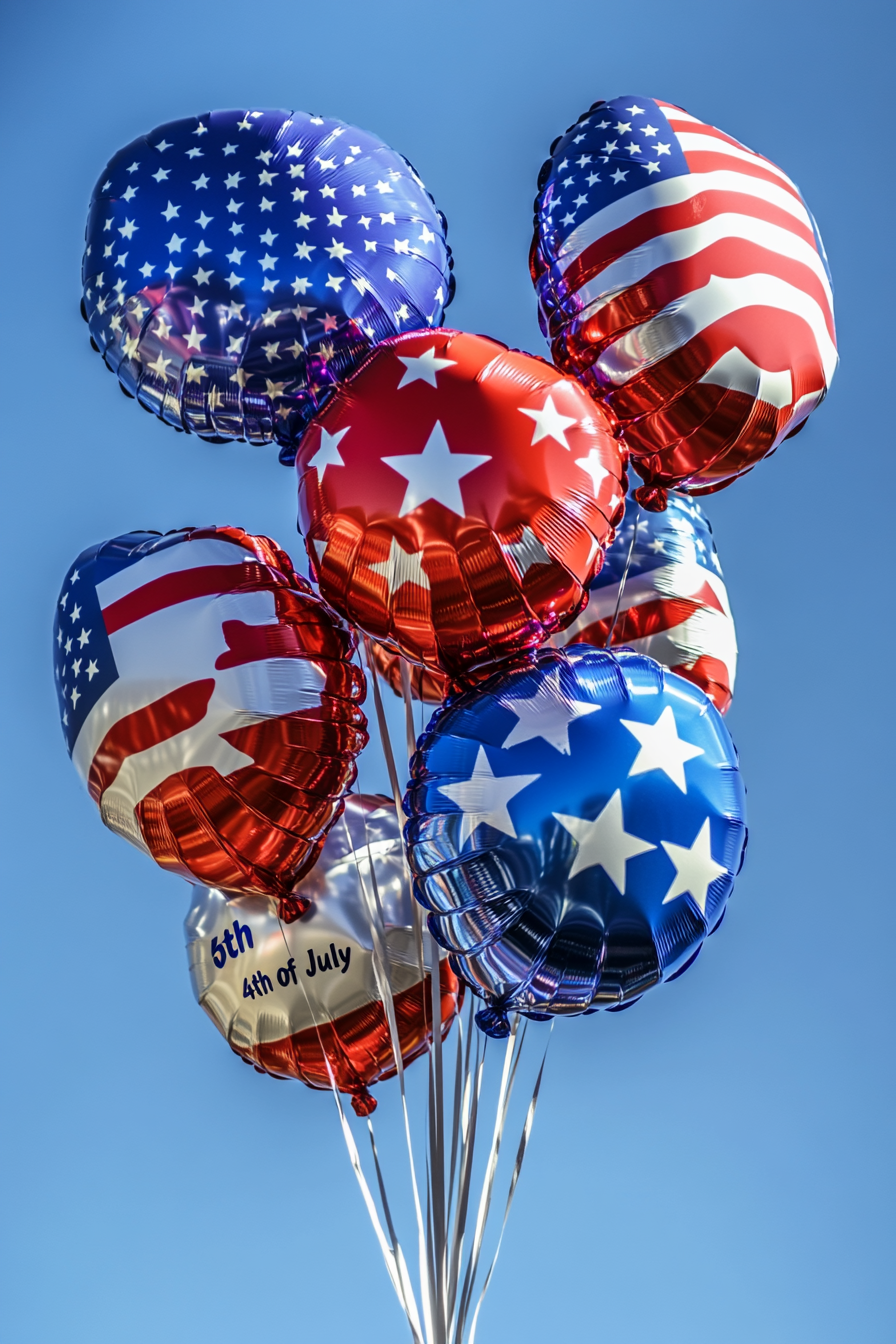 Patriotic Balloon Display with Bold Flair