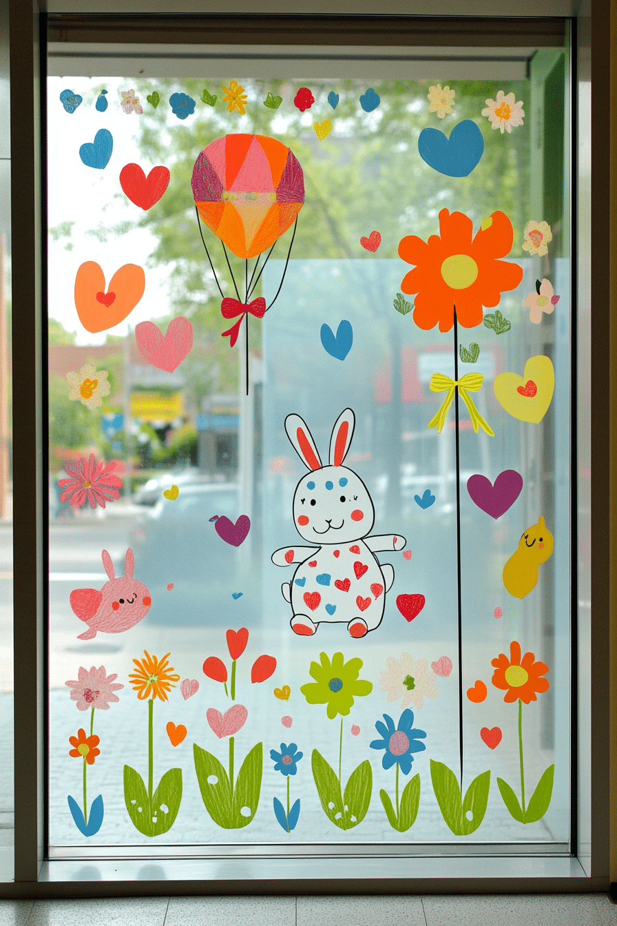 Playful Springtime Wonderland Window Art