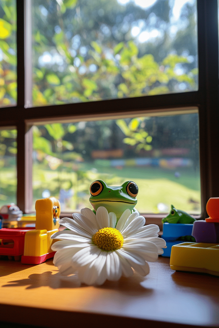 Whimsical Frog & Daisy Spring Display