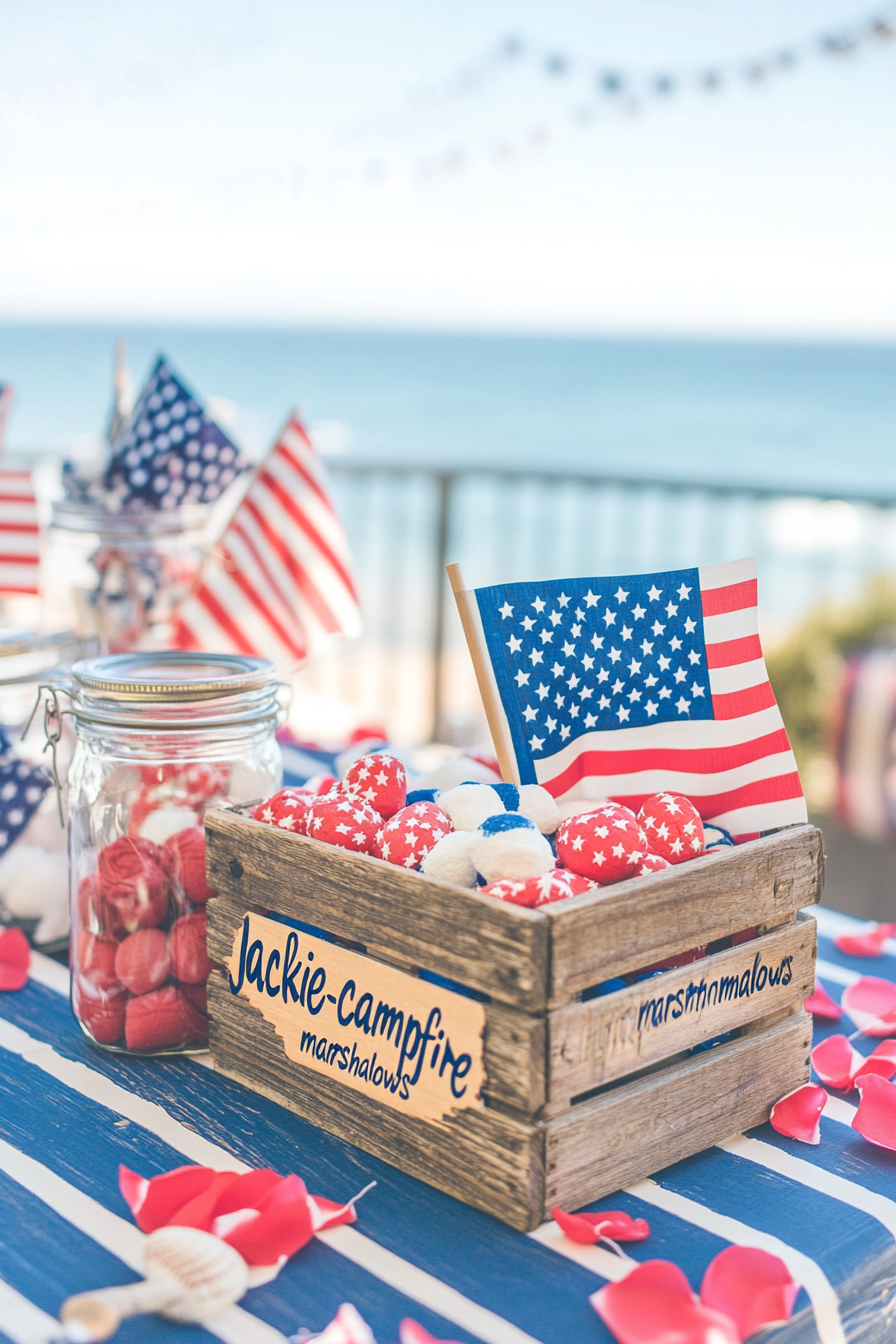 Patriotic Beachside Celebration Setup