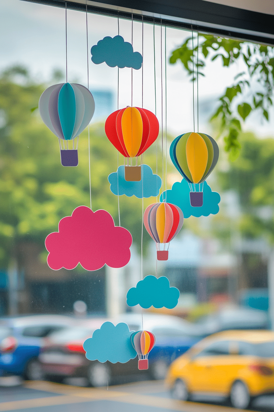 Whimsical Hot Air Balloon Window Decor