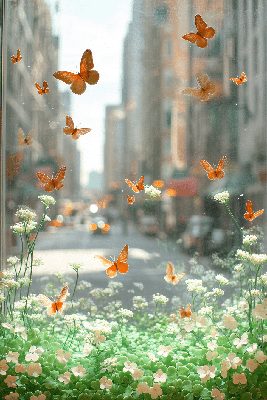 Ethereal Butterfly Garden Window Display
