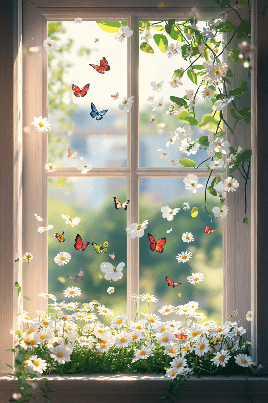 Enchanting Butterfly & Daisy Window Display