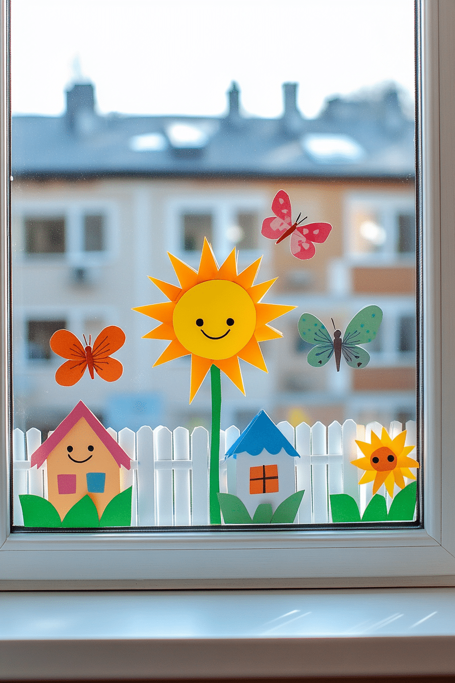 Sunny & Playful Spring Window Scene