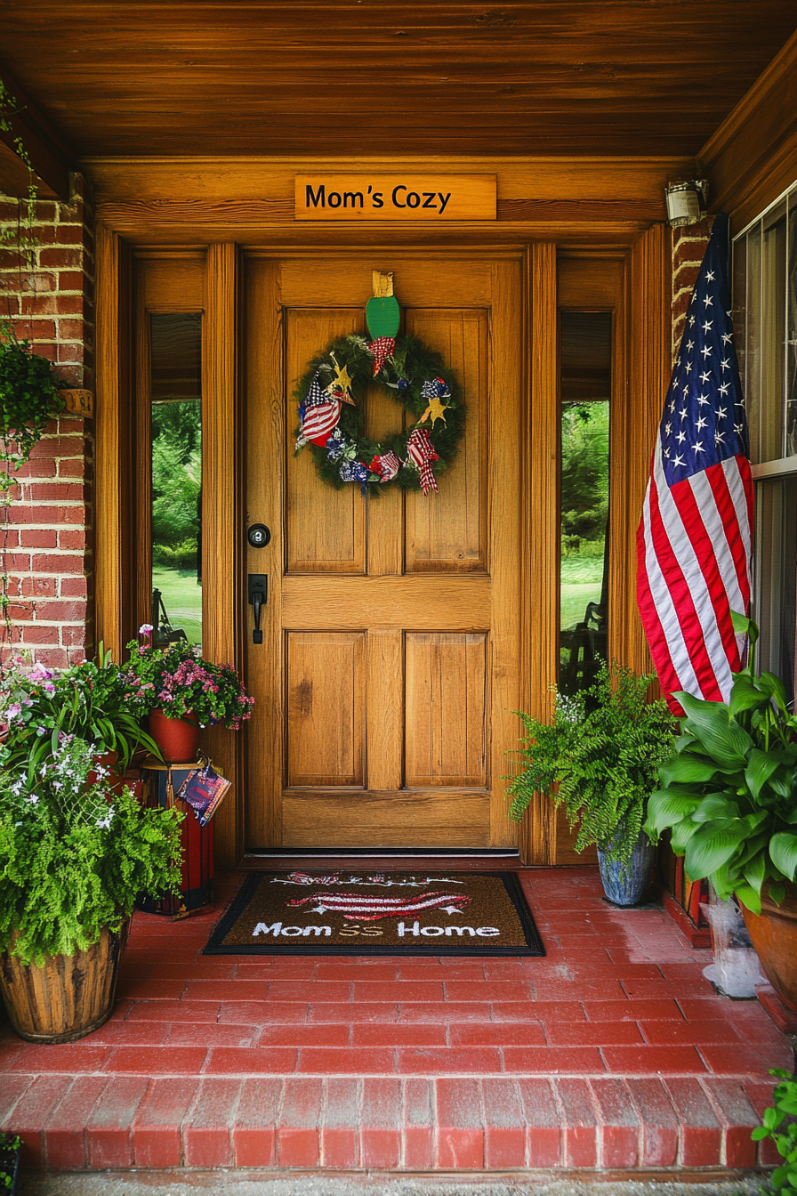 Rustic Patriotic Porch with Cozy Charm