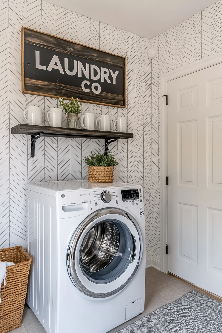 Farmhouse-Inspired Laundry Room Charm