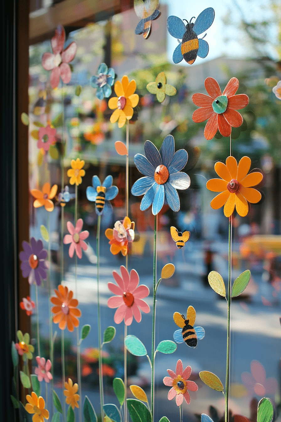 Blooming Spring Garden Window Decor