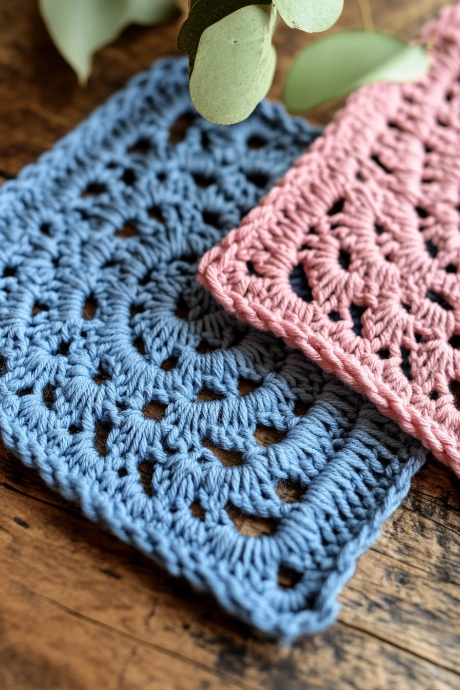 Lacy Crochet Square Coasters