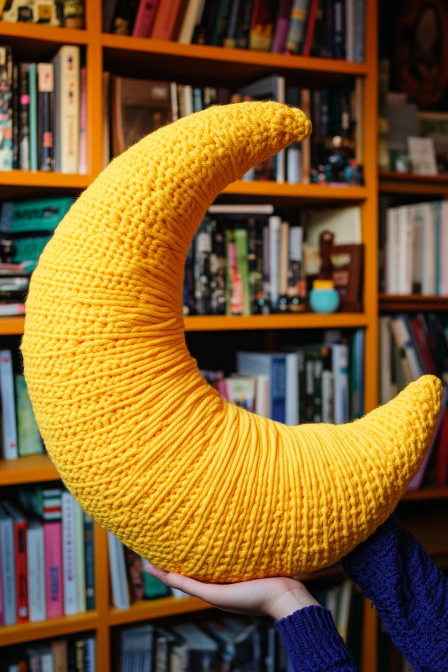 Cozy Crochet Moon Pillow