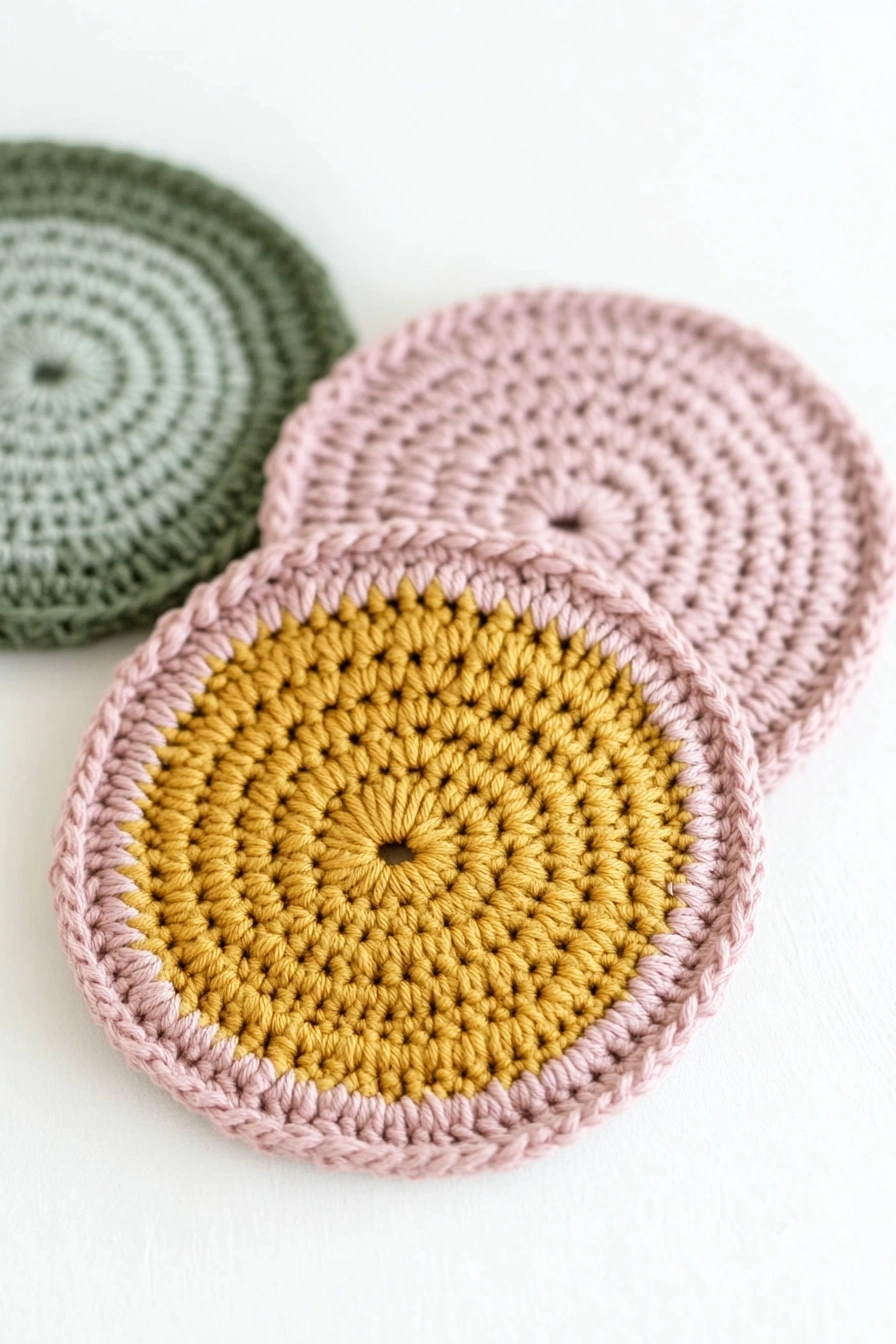 Minimalist Crochet Circle Coasters
