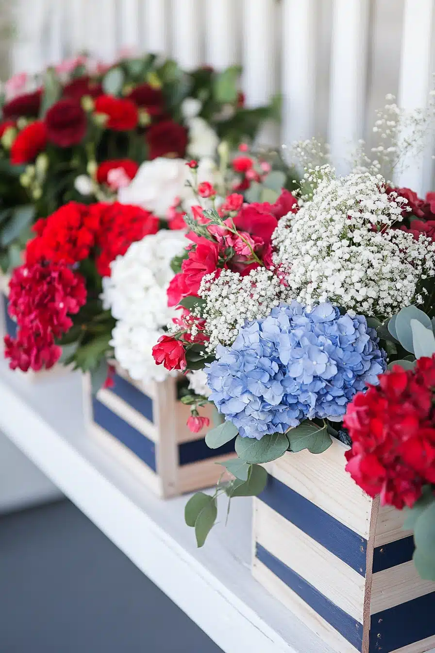 Chic Patriotic Floral Centerpieces