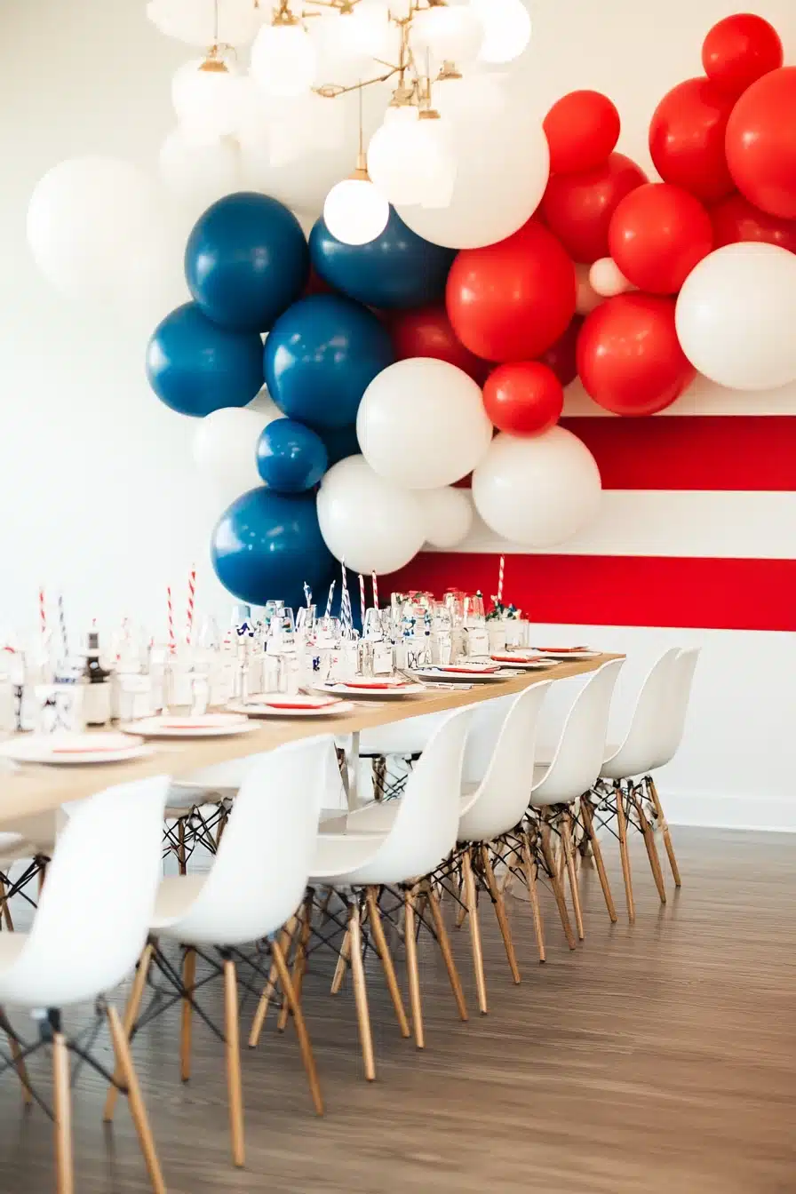 Modern 4th of July Balloon Wall