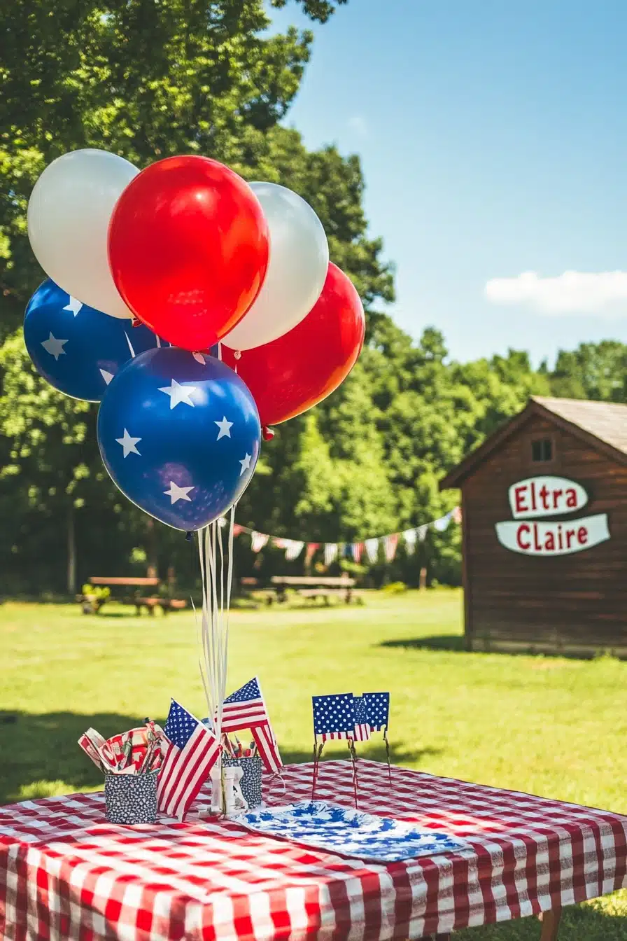 Rustic Patriotic Picnic Setup
