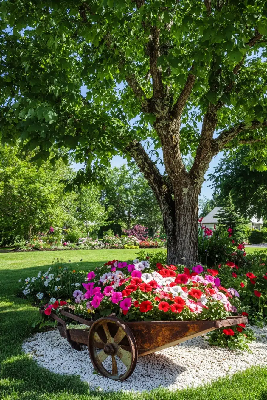 Vintage Wheelbarrow Flower Display
