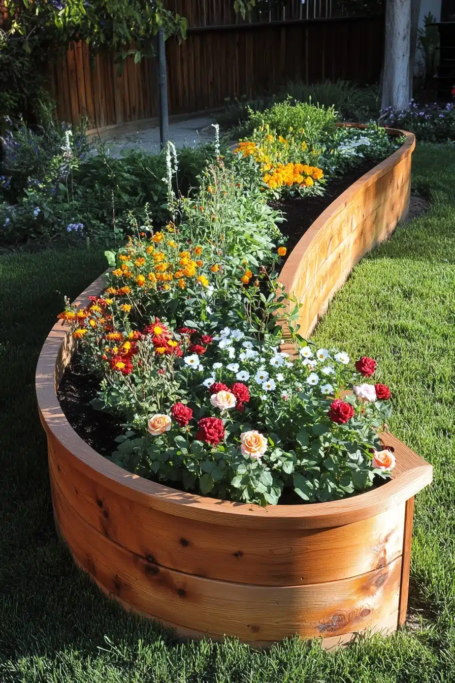 Charming Raised Bed Flower Garden