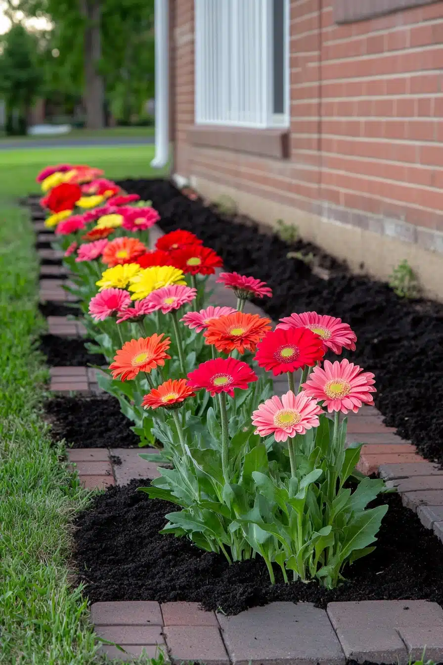 Vibrant Gerbera Daisy Border