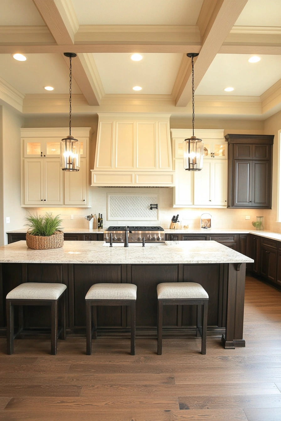 Elegant Two-Tone Kitchen with Classic Touches
