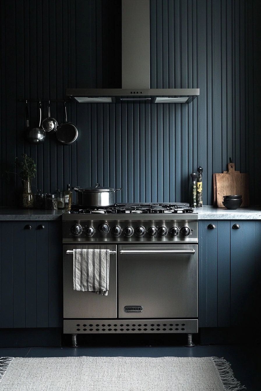 Moody Dark Kitchen with Industrial Edge