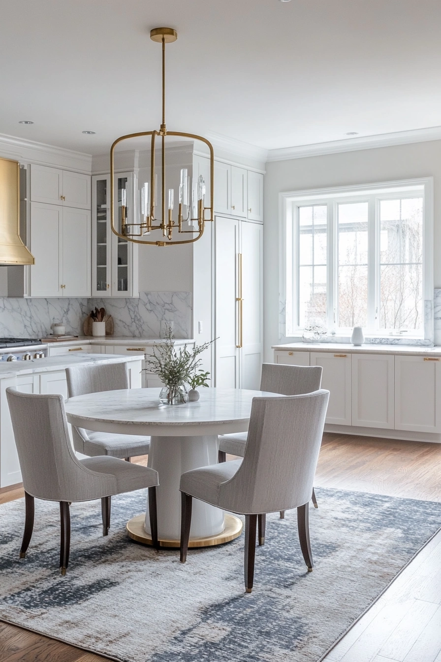 Elegant White Kitchen with Gold Accents