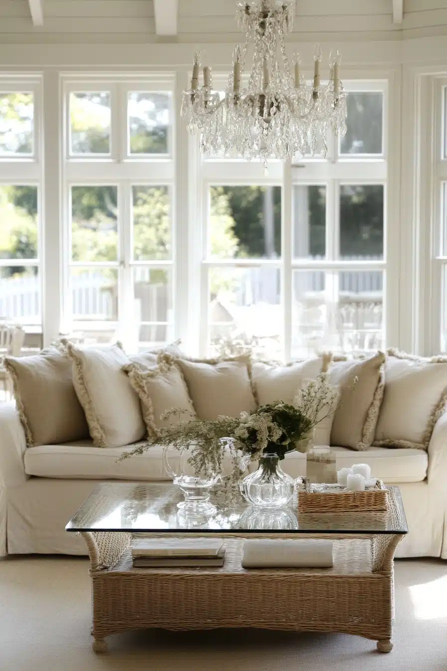 Elegant Farmhouse Sunroom Glow