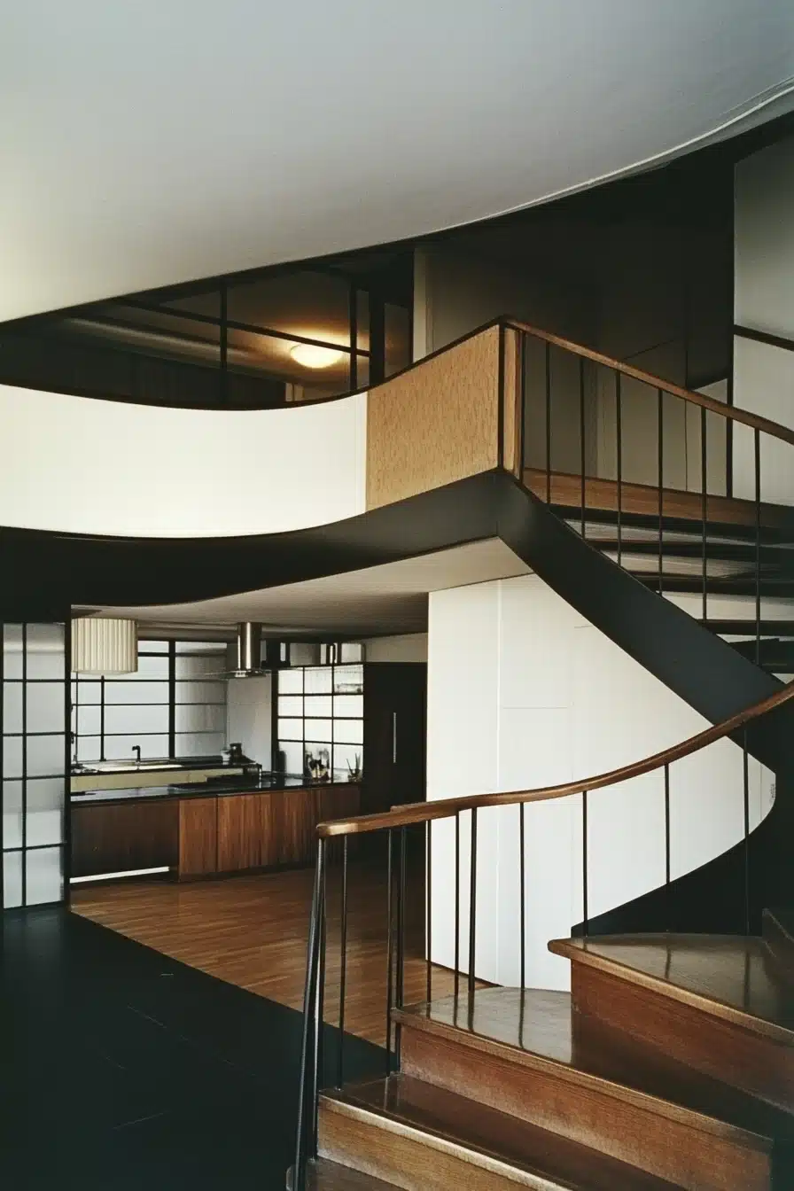 Sleek Modern Farmhouse Staircase Elegance