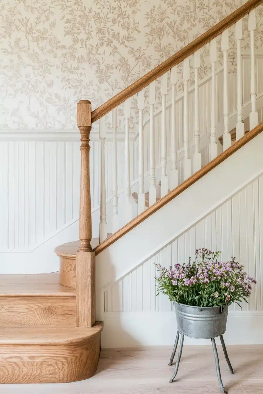 Soft Rustic Charm with Floral Touches
