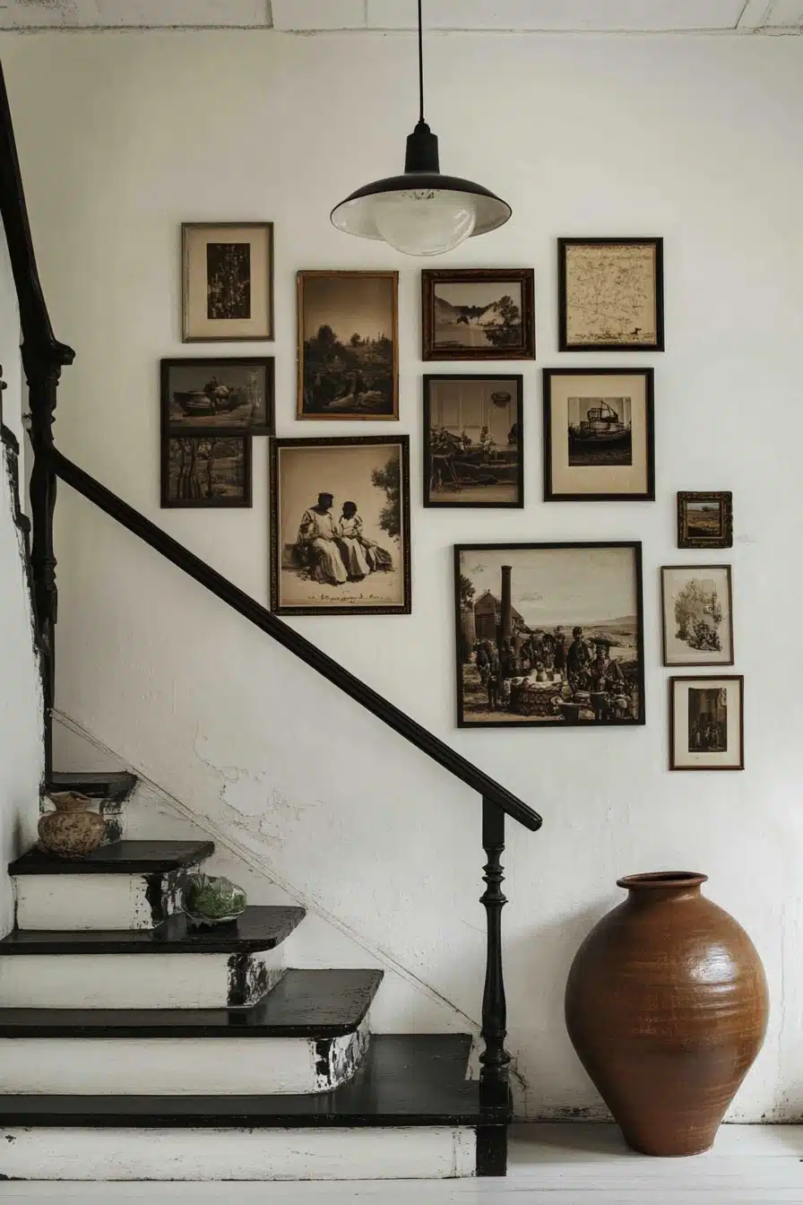 Vintage-Inspired Farmhouse Staircase Charm