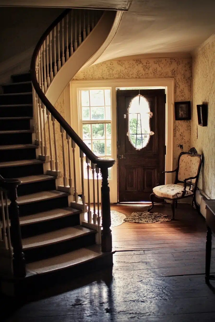 Timeless Farmhouse Staircase with Vintage Grace