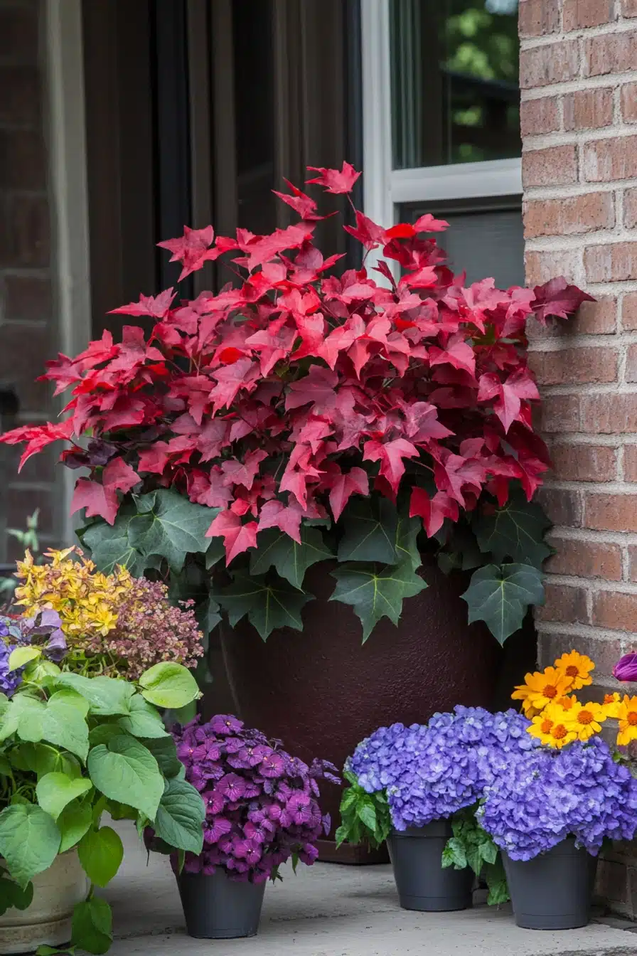 Fiery Red Coleus Porch Display