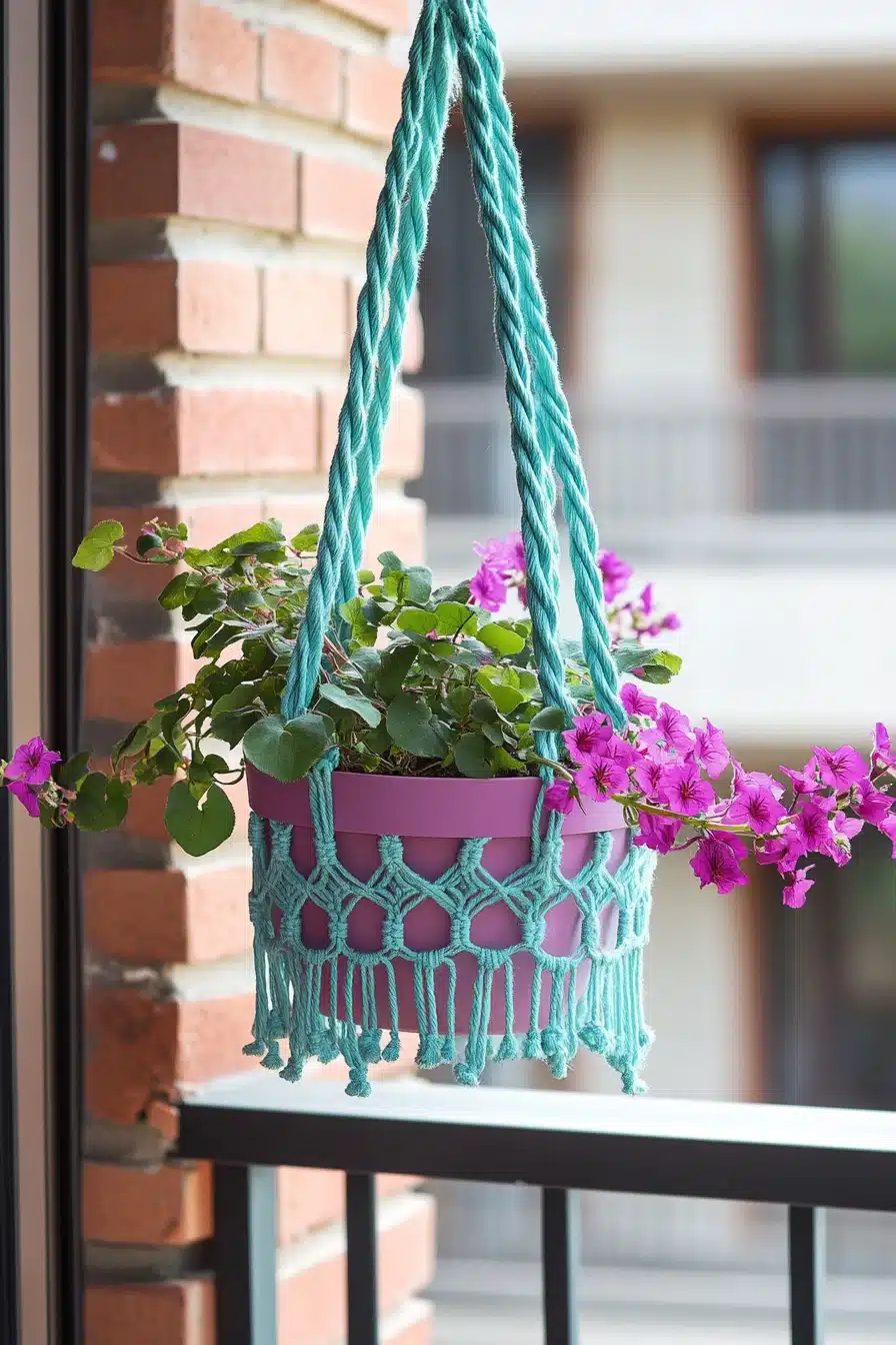 Boho-Chic Coleus in Macramé Hanger