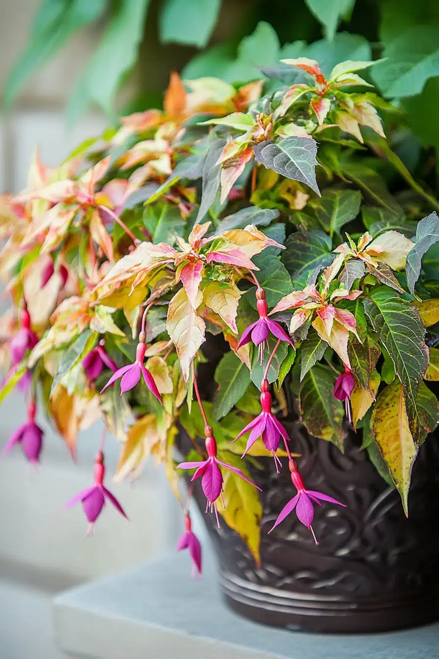 Delicate Coleus and Fuchsia Combo