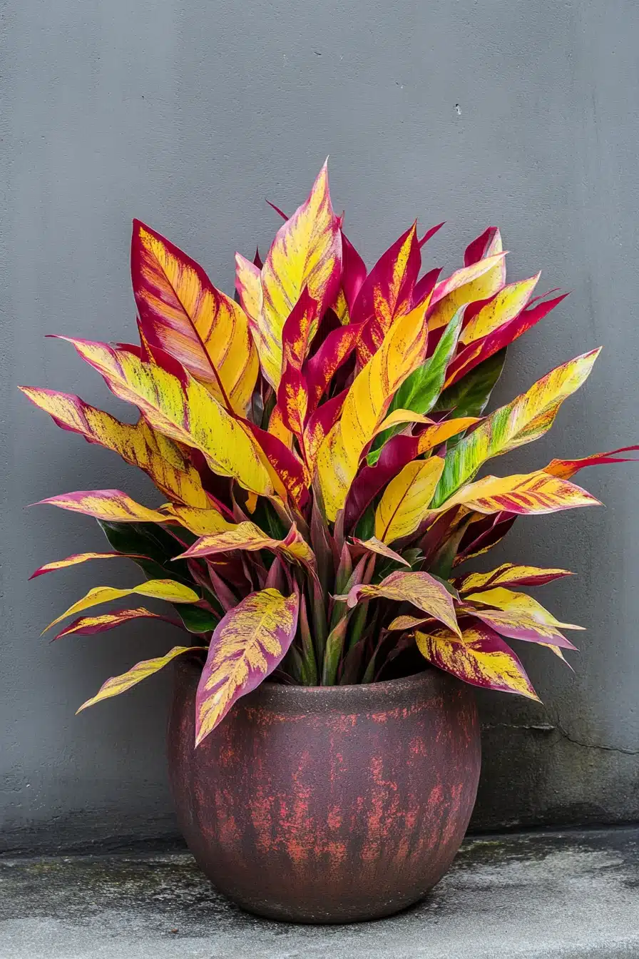 Fiery Coleus in Rustic Terracotta Pot