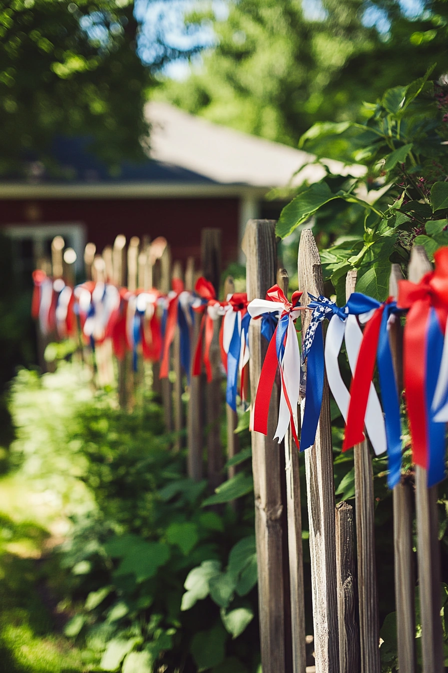 Patriotic Ribbon Fence Garland
