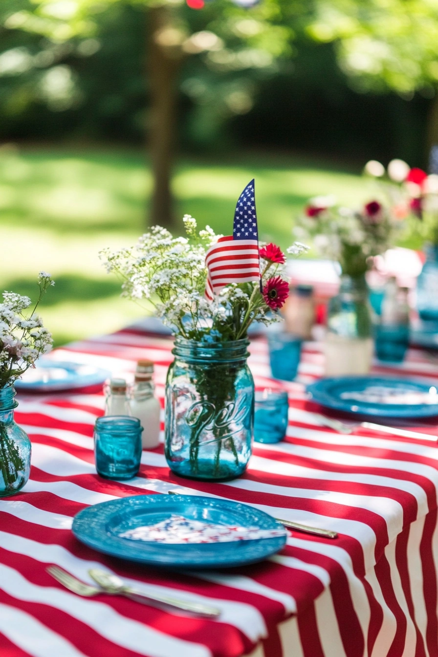 Stars & Stripes Backyard Table Setup