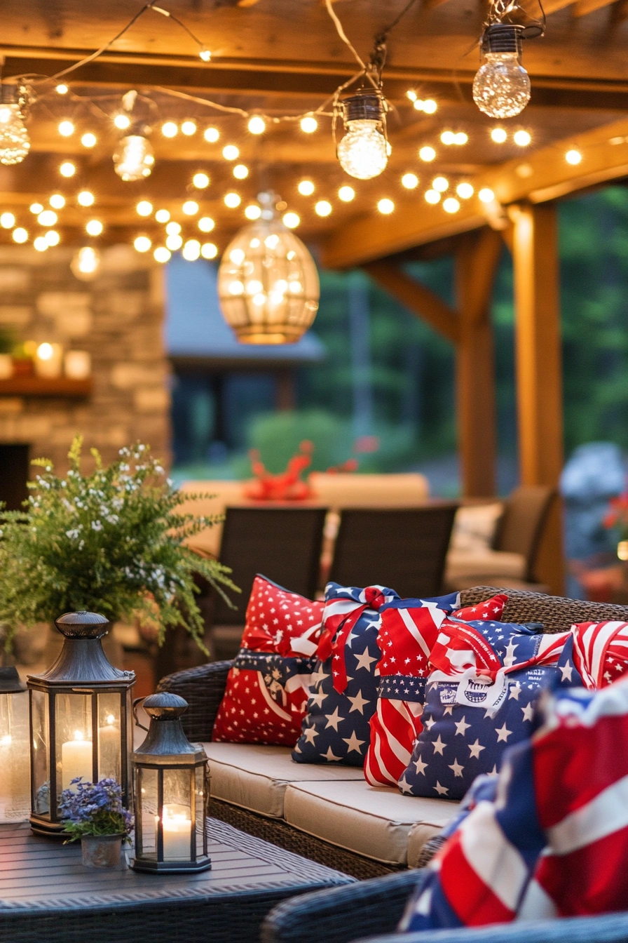Twinkling Patio with Patriotic Accents