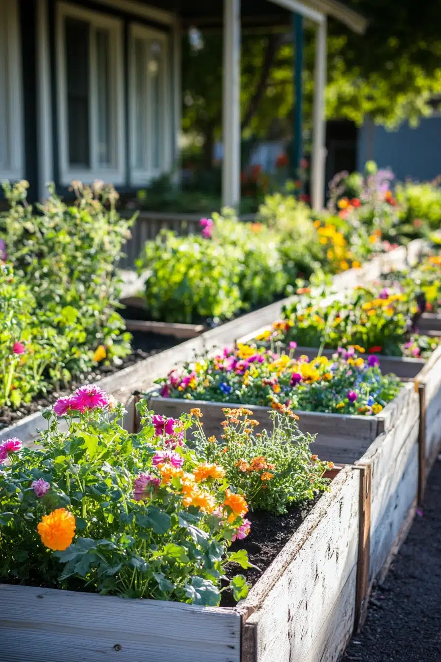 Colorful Raised Garden Beds in Bloom