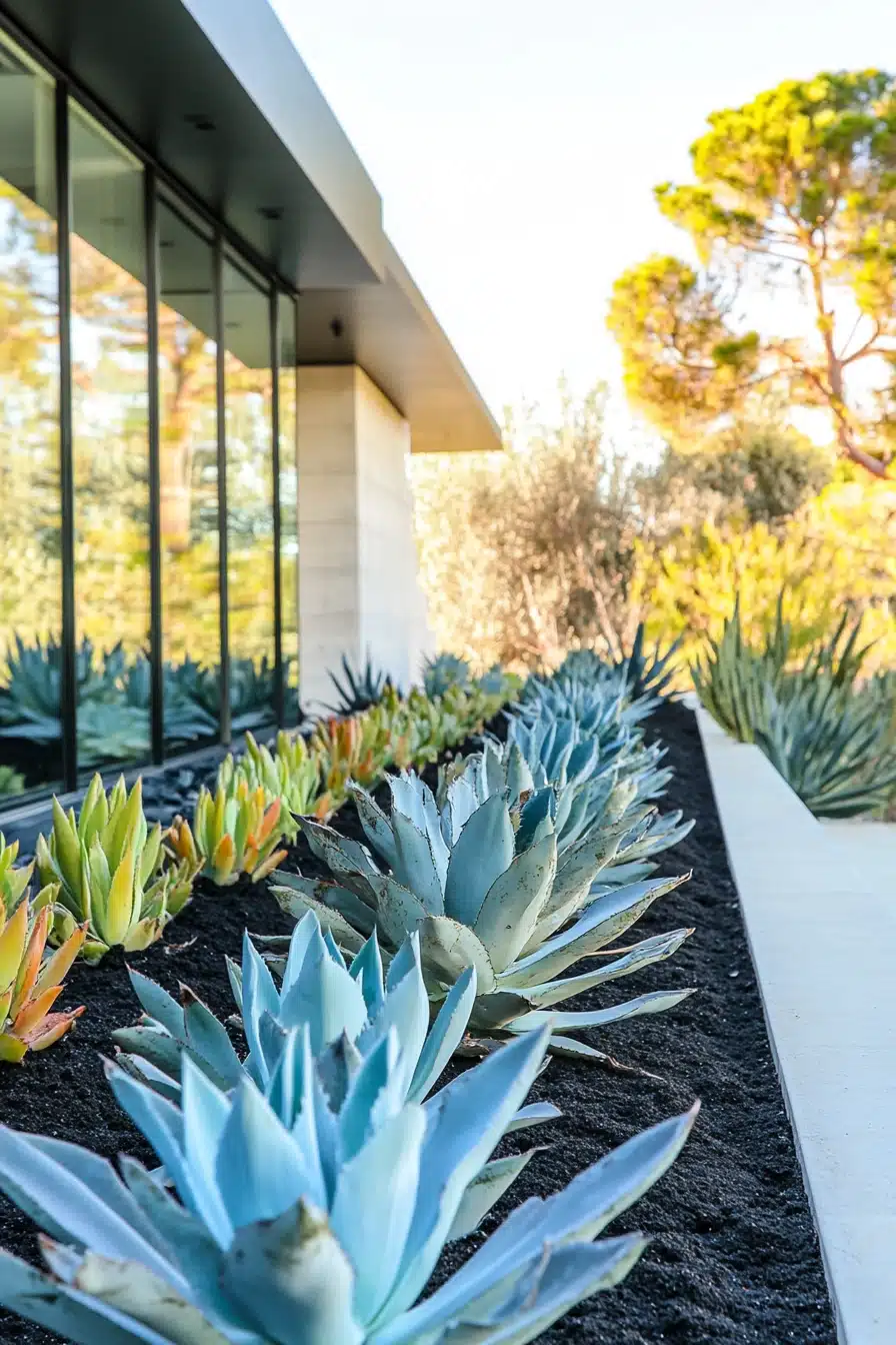 Modern Succulent Border with Sculptural Appeal