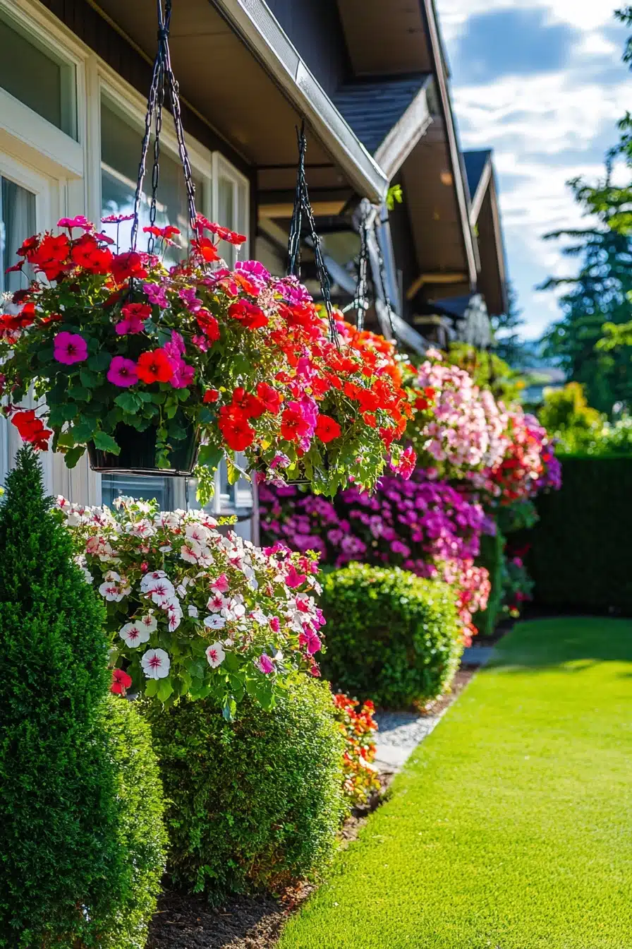 Vibrant Hanging Baskets for Porch Charm
