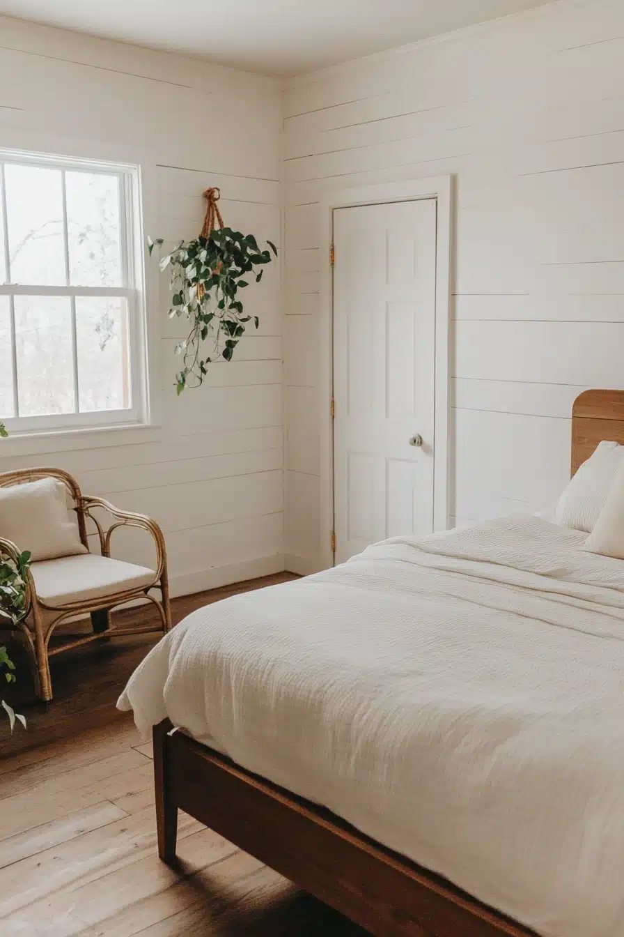Cozy Farmhouse Bedroom in Creamy Whites