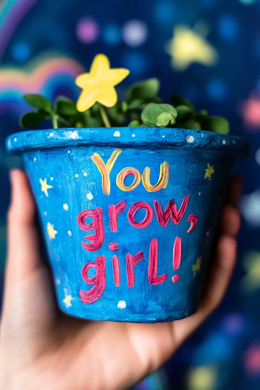 Empowering Blue Pot with Starry Vibes