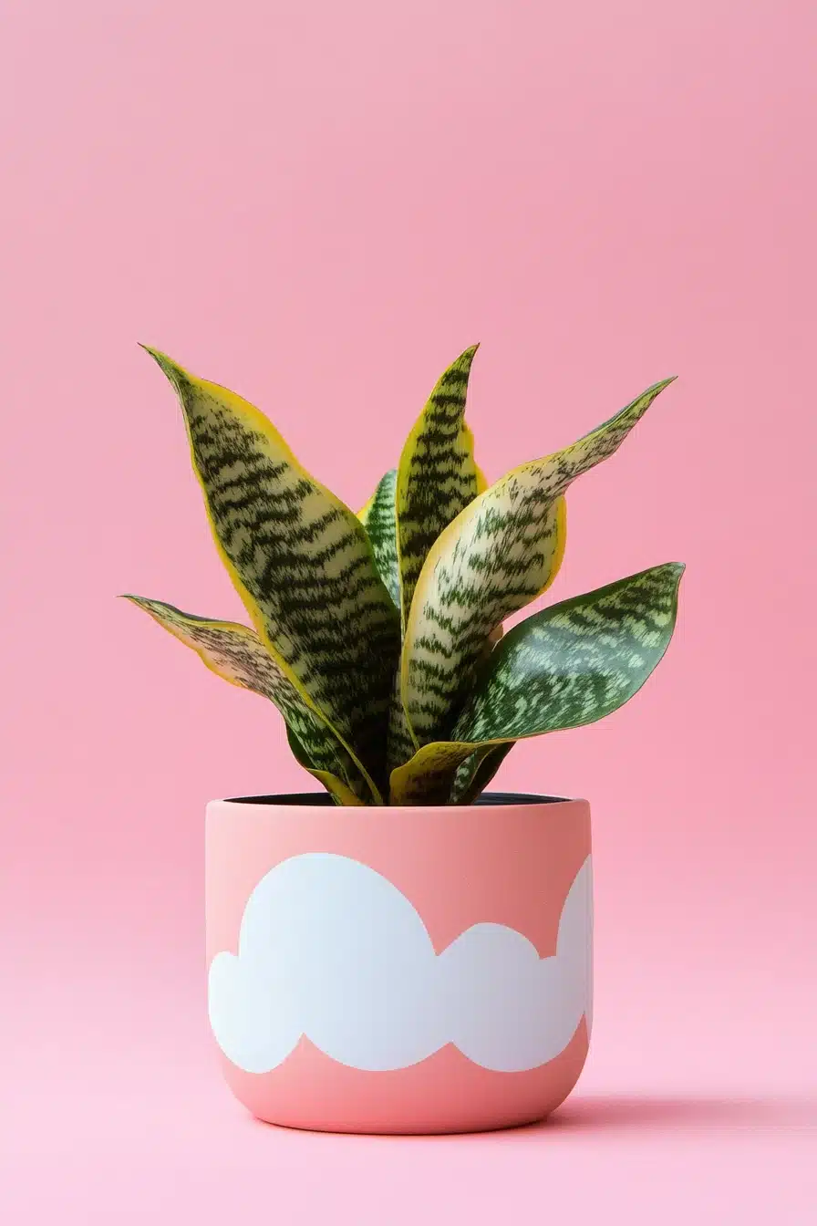 Dreamy Pink Cloud Painted Pot
