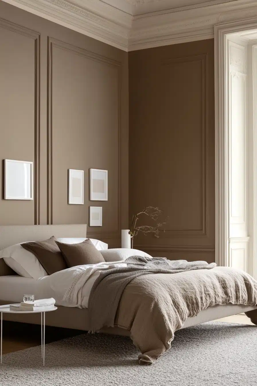 Earthy Taupe Bedroom with Cozy Layers
