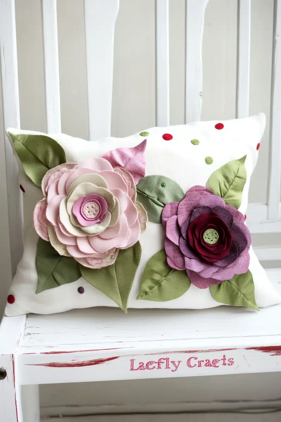 Handcrafted Floral Accent Pillow