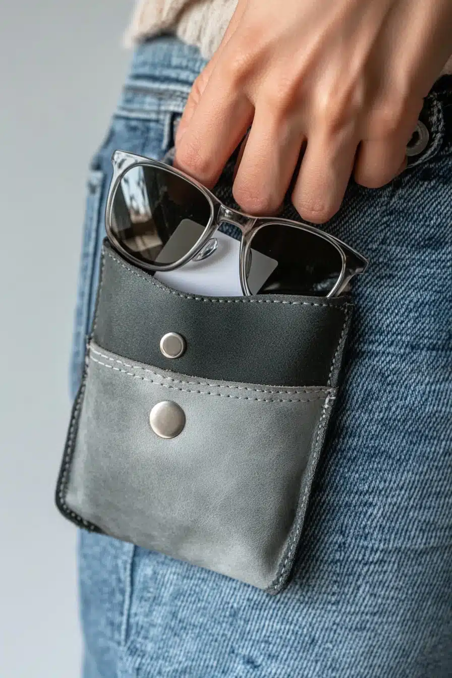 Chic Leather Sunglasses Pouch for Mom
