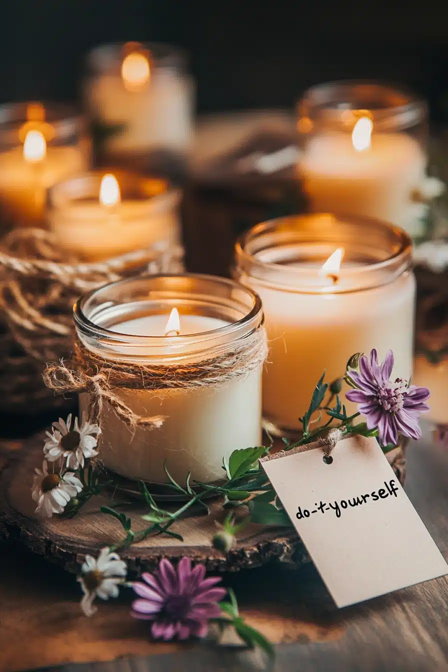 DIY Rustic Candle Gift Set