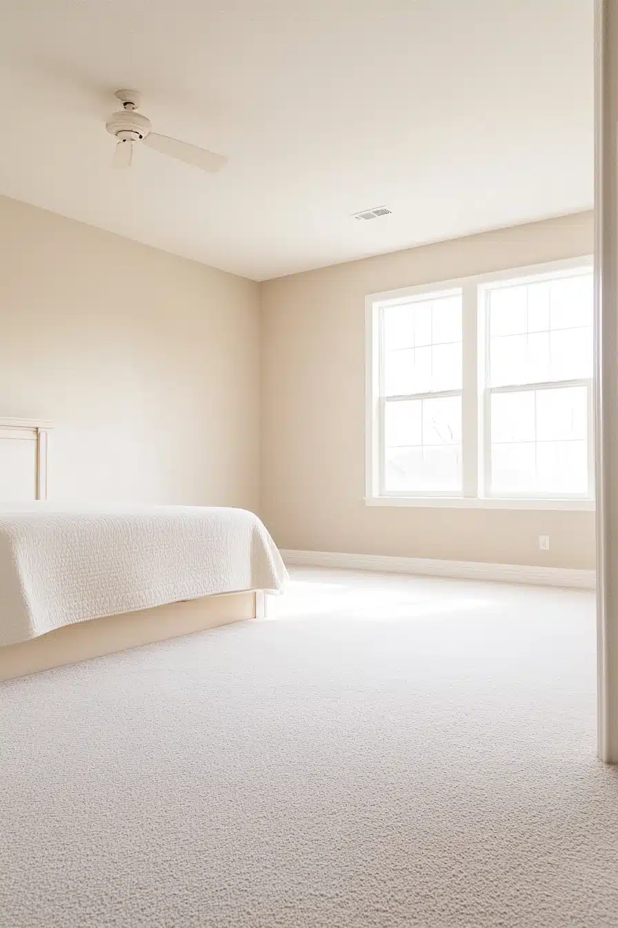 Minimalist Beige Bedroom with Soft Light